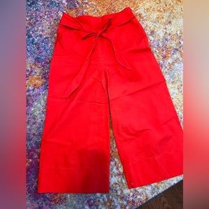 Cayenne Red Kate Spade Bow Pants with Wide Leg